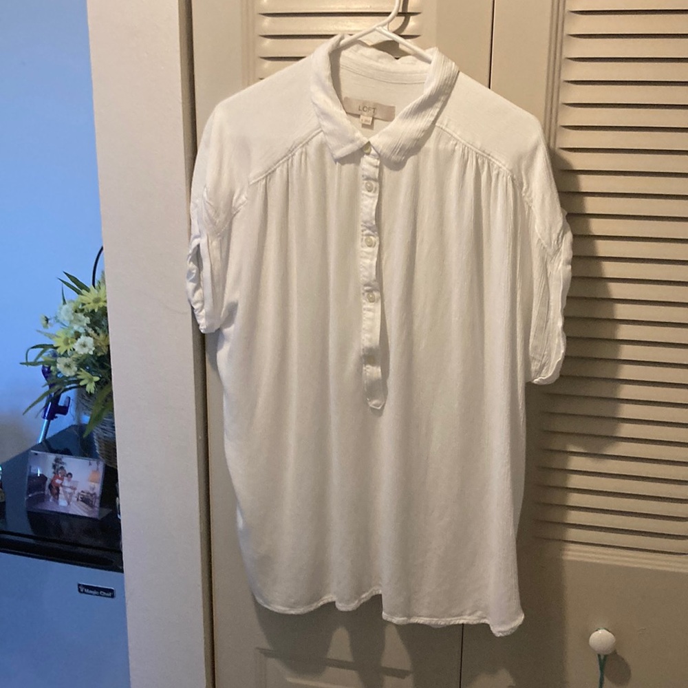 Loft Dolman Sleeve White Top.